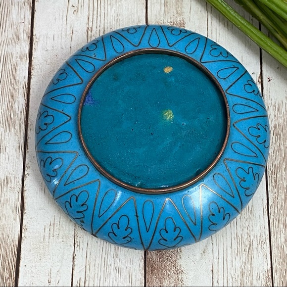 Vintage Cloisonné Enamel Inlay Small Dish Bowl - Picture 5 of 10